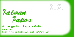 kalman papos business card